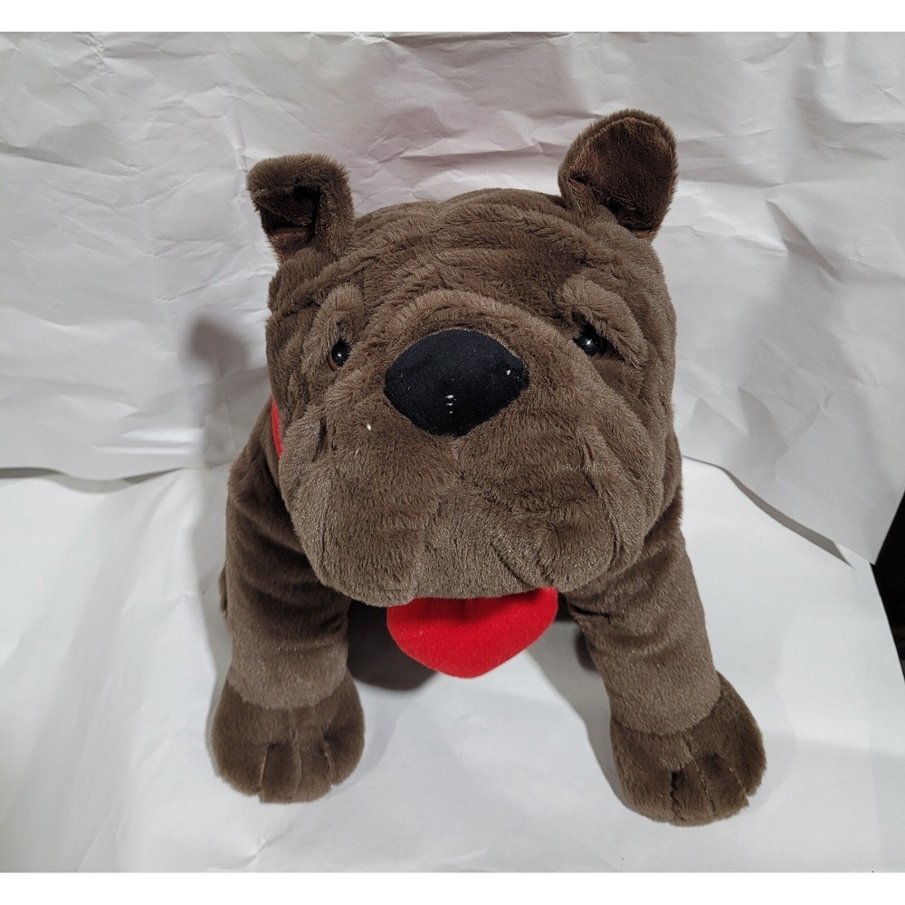 DanDee Chocolate Brown French Bulldog or Shar Pei 12" Valentine's Day Plush